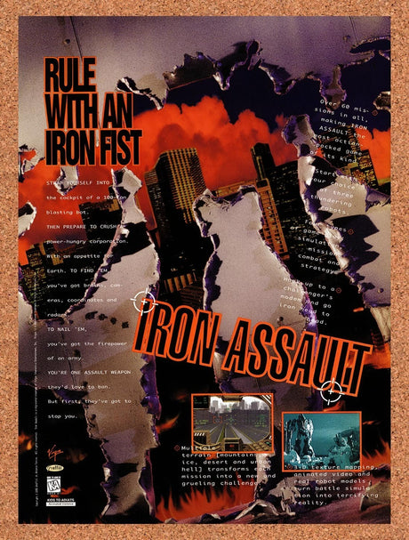 1995 Iron Assault MS-DOS Original Advertisement / Retro Promo v1