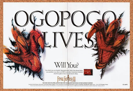 1992 Final Fantasy II SNES Original Advertisement / Retro Wall Art v1