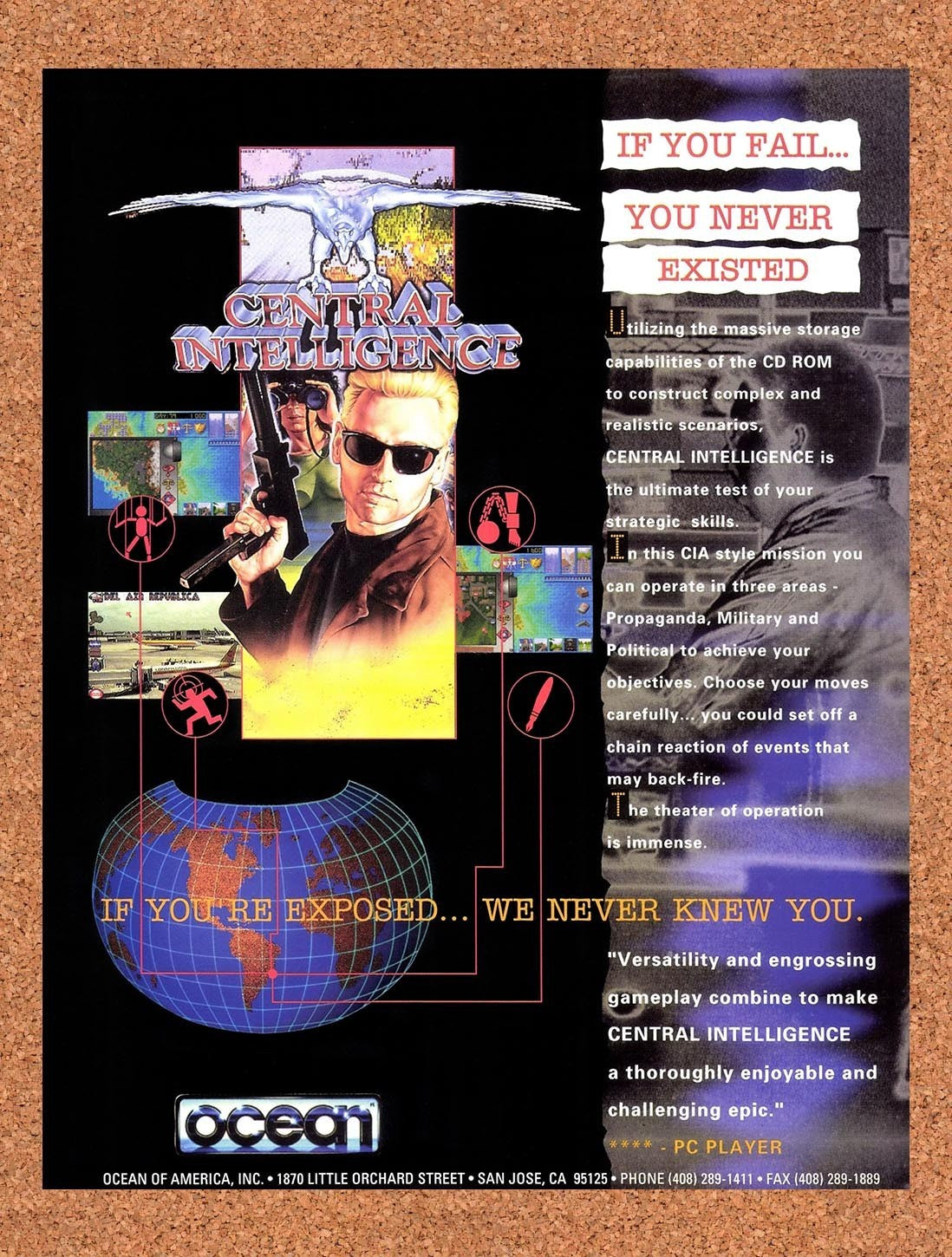 1995 Central Intelligence PC Original Advertisement / Retro Promo v1