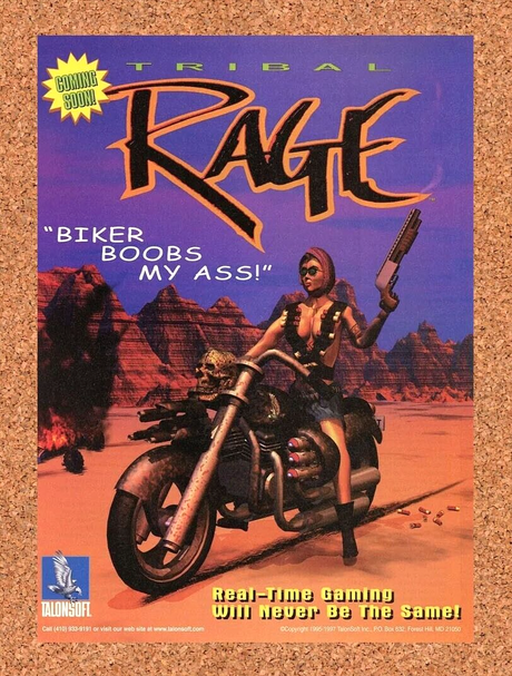 Tribal Rage PC Original 2000 Ad Authentic Vulgar Windows Video Game Promo v1