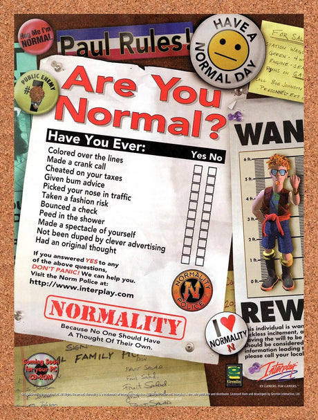 1996 Normality PC Original Advertisement / Retro Wall Art v2