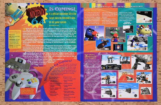 1995 Nintendo 64 Launch Review Original Advertisement / Retro Wall Art v7