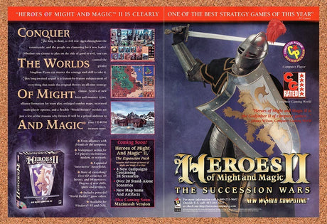 1997 Heroes Of Might And Magic 2 The Succession Wars PC Original Ad / Promo v1