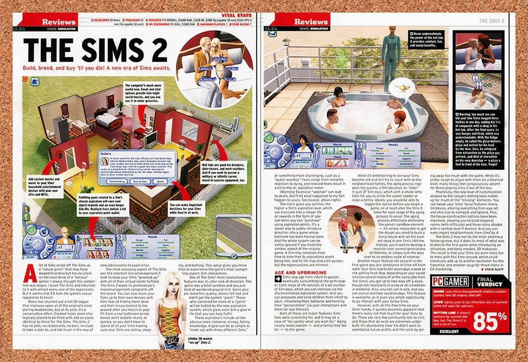 2004 Sims 2 PC Original Advertisement / Retro Promo vr2