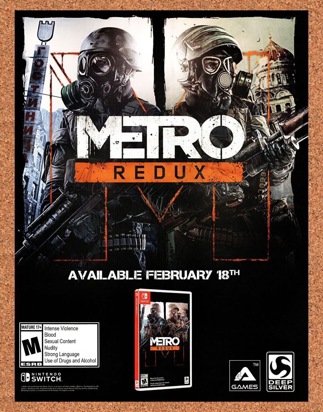 Metro Redux Switch Original 2020 Ad - Video Game Display Promo