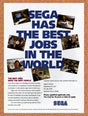 1994 Sega Jobs Hiring Original Advertisement / Retro Promo v1