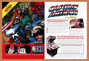 1993 Captain America And The Avengers Arcade Sweepstakes Original Ad / Promo v2