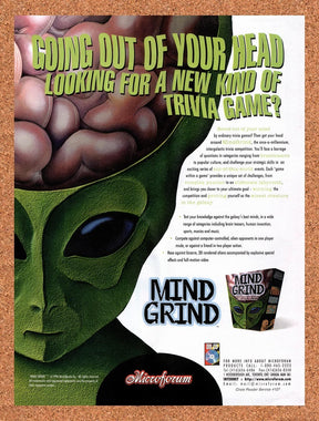1996 Mind Grind PC Original Advertisement / Retro Promo v1