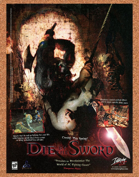Die By The Sword PC Original 2000 Print Ad Authentic Video Game Art Promo
