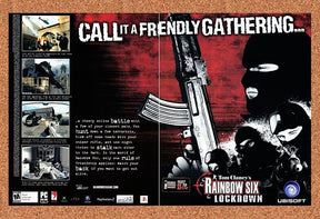 Rainbow Six Lockdown PS2 Original 2006 Ad Authentic Ubisoft FPS Video Game Promo