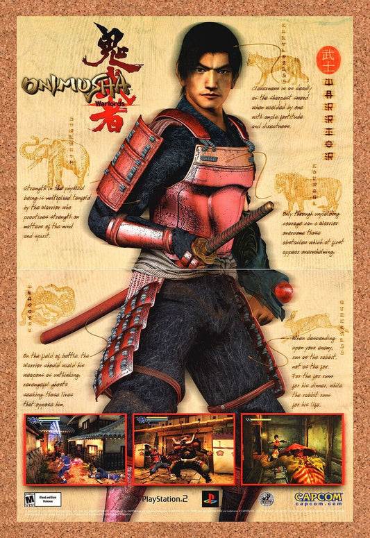 Onimusha PS2 Original 2002 Ad Authentic Capcom Video Game Wall Art Promo