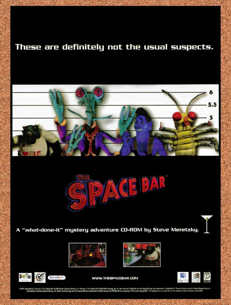 1997 Space Bar PC Original Advertisement / Retro Promo v1