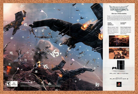 Warhawk PS3 Original 2007 Vintage Ad - Infinite Battles Video Game Art Promo