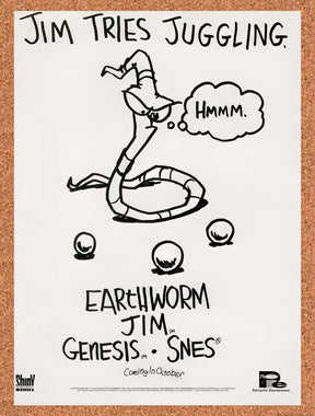 1994 Earthworm Jim Genesis Original Advertisement / Retro Promo v9