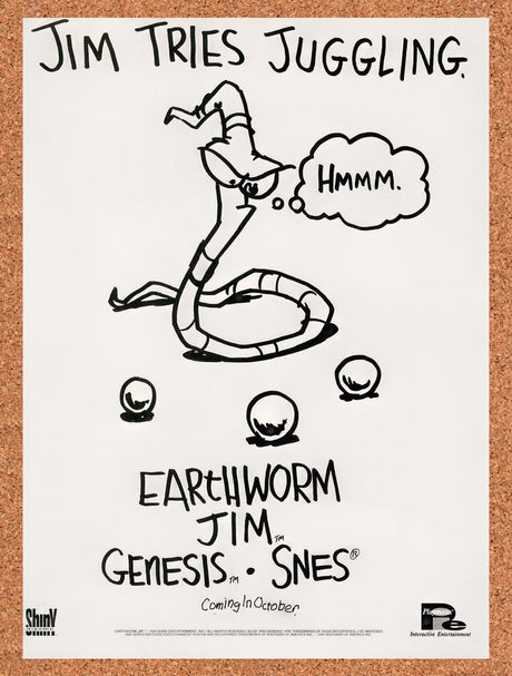 1994 Earthworm Jim Genesis Original Advertisement / Retro Promo v9