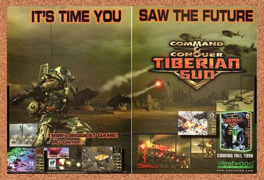 Command And Conquer Tiberian Sun PC Original 1999 Ad Authentic Game Promo v1