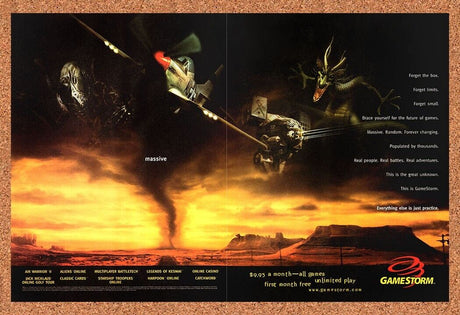 Game Storm Original 1998 Print Ad Authentic Online Gaming Video Game Art Promo