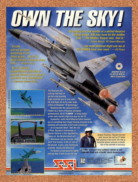 1996 SU-27 Flanker PC Original Advertisement / Retro Promo v1