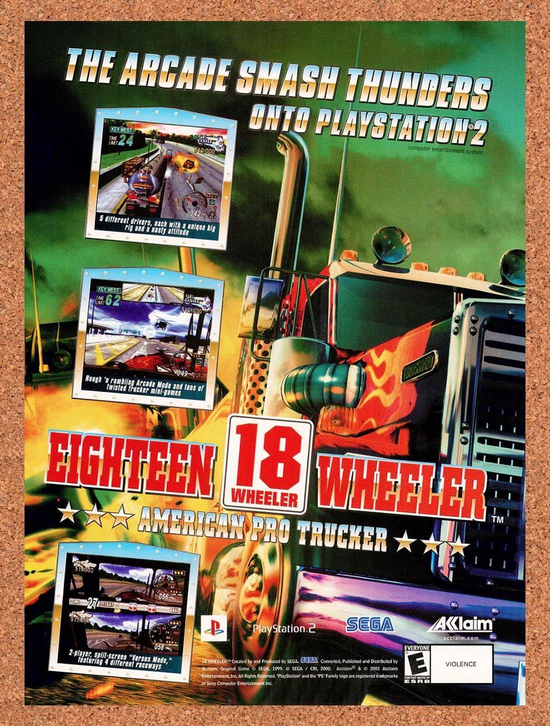 2001 Eighteen Wheeler PS2 Original Advertisement / Retro Promo v2