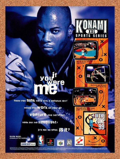 1999 Konami XXL Sports Series In The Zone 99 Original Ad / Promo v6