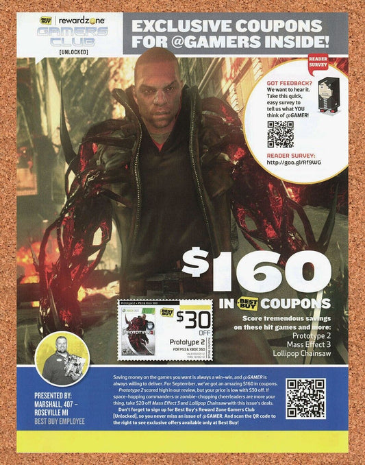 Prototype 2 PS3 Original 2013 Ad Authentic Best Buy Rebate Video Game Promo