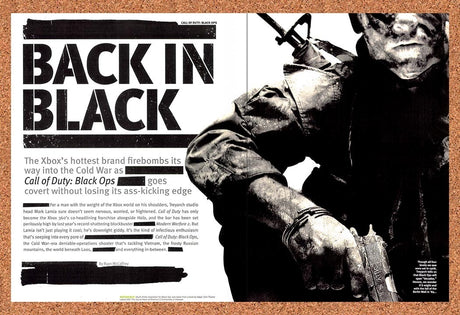 2010 Call Of Duty Black Ops 1 Xbox 360 Preview Original Ad / Retro Wall Art v8