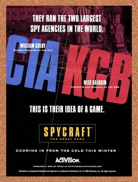 1995 Spycraft The Great Game PC Original Advertisement / Retro Promo v4
