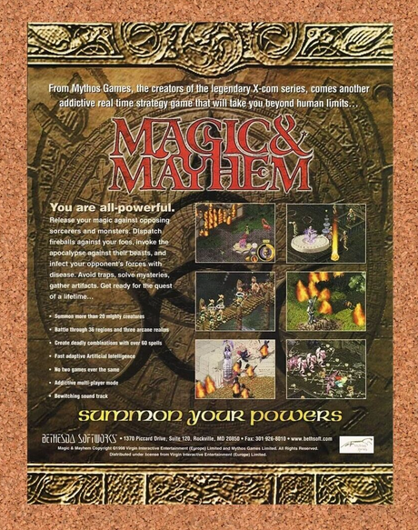 Magic And Mayhem PC Original 2001 Ad Authentic Bethesda RPG Video Game Promo