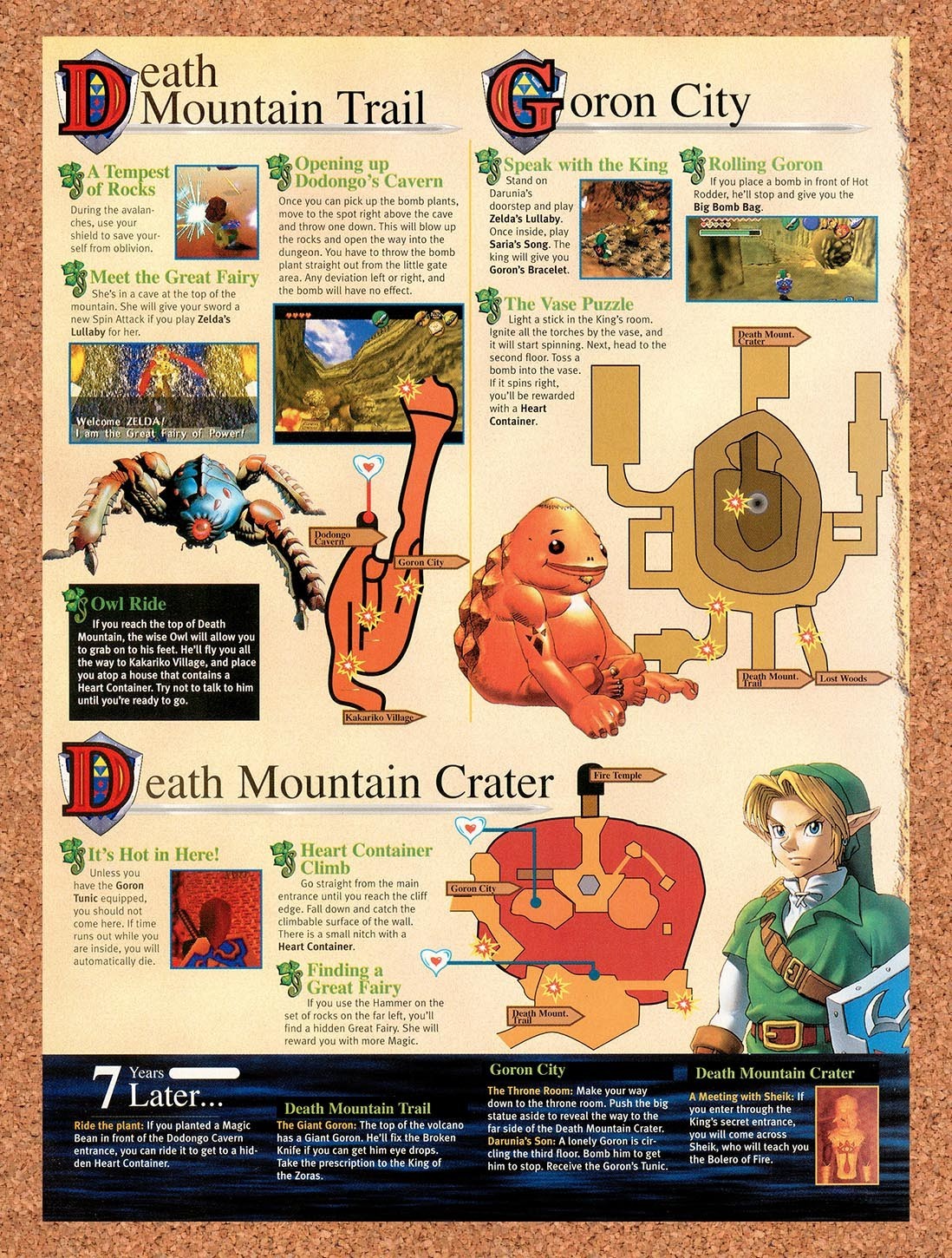 1999 Zelda Ocarina Of Time Death Mountain Trail - Crater Original Ad / Promo vr7
