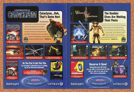 GameStop Babbages Original 2002 Ad Authentic PC Video Game Wizards Warrior Promo