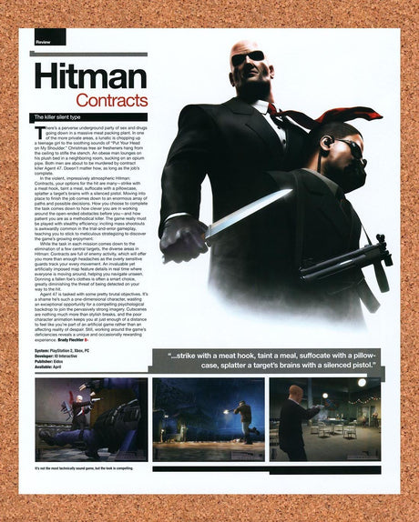 2004 Hitman Contracts PS2 Original Advertisement / Retro Promo v1