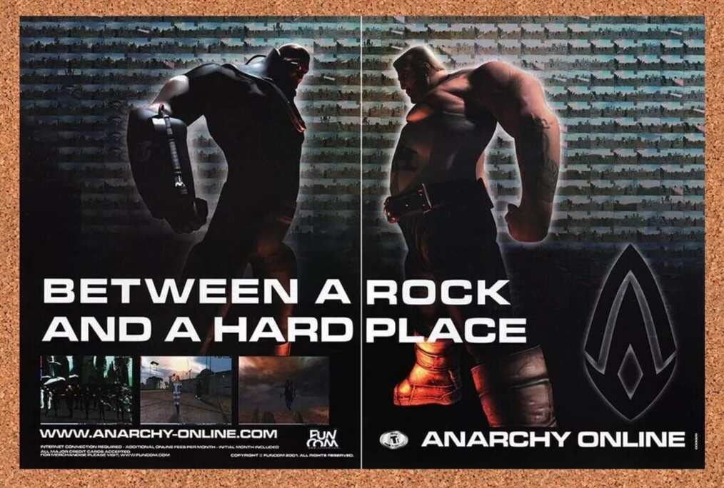 Anarchy Online PC Original 2003 Ad Authentic Funcom MMO Video Game Promo Art