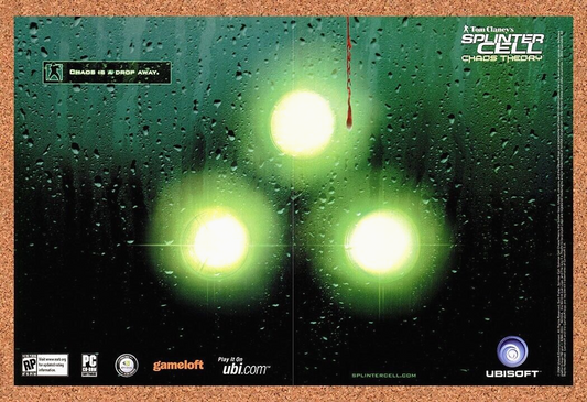 Splinter Cell Chaos Theory PC Original 2005 Ad Authentic Video Game Promo
