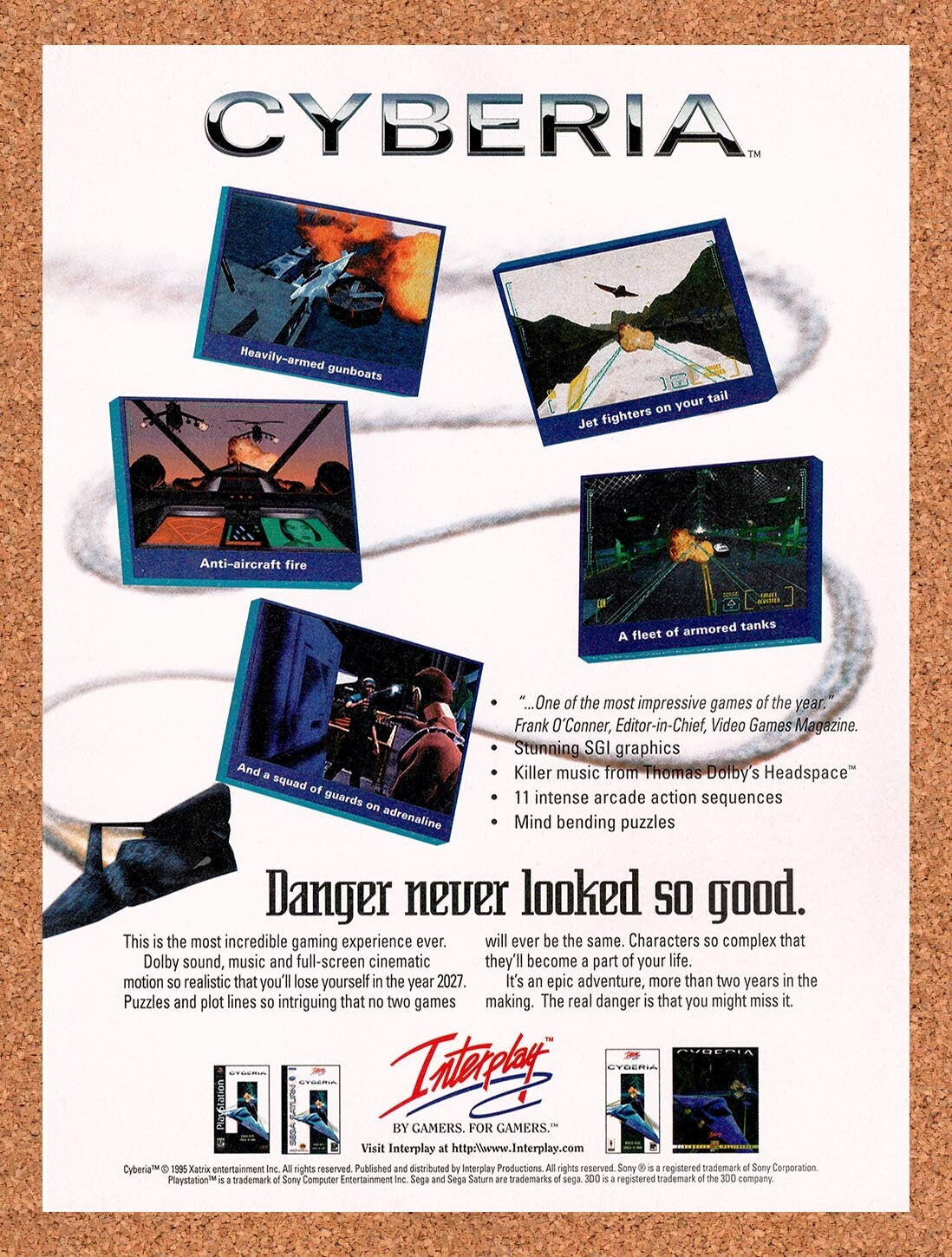 1996 Cyberia Saturn Original Advertisement / Retro Wall Art v1
