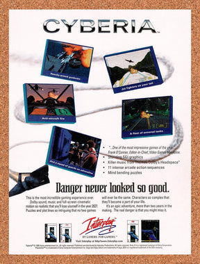 1996 Cyberia Saturn Original Advertisement / Retro Wall Art v1