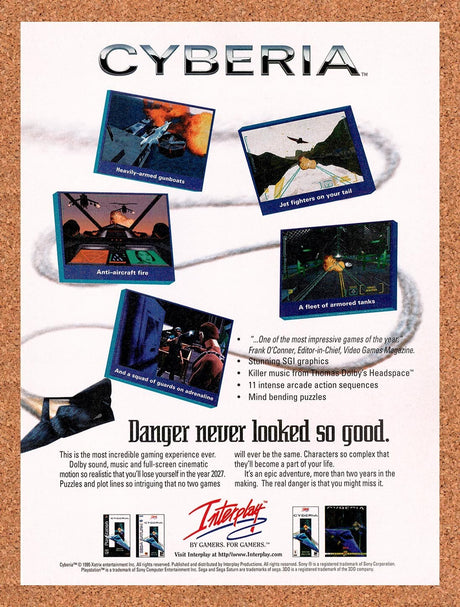 1996 Cyberia Saturn Original Advertisement / Retro Wall Art v1