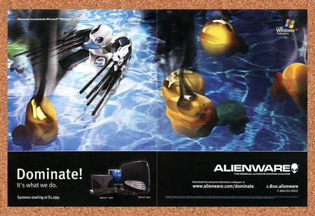 Alienware Gaming PC Original 2007 Ad Print Authentic Video Game Retro Tech Promo