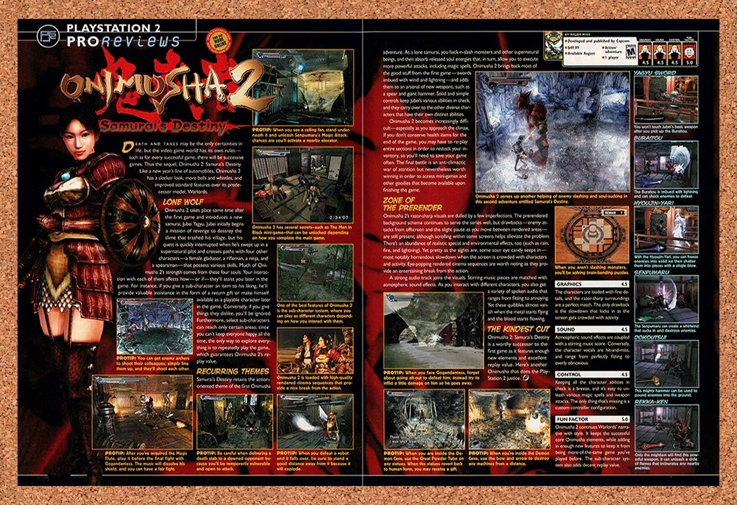 2002 Onimusha 2 Samurais Destiny PS2 Original Advertisement / Retro Promo vr1