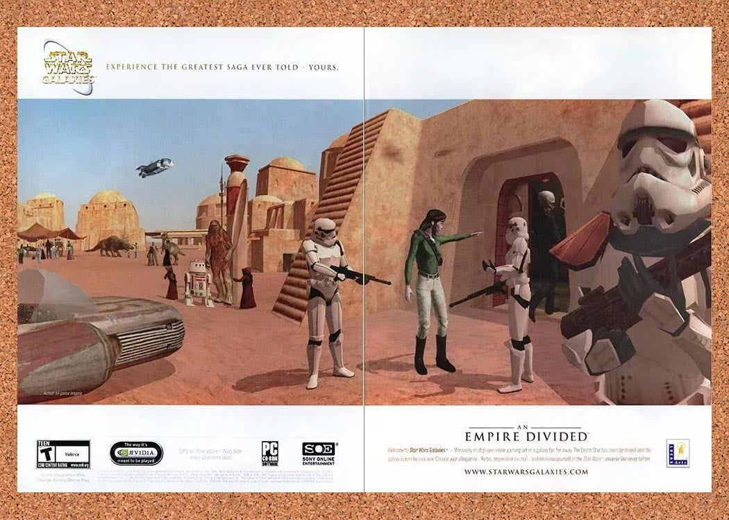 2003 Star Wars Galaxies An Empire Divided PC Original Advertisement / Promo v1