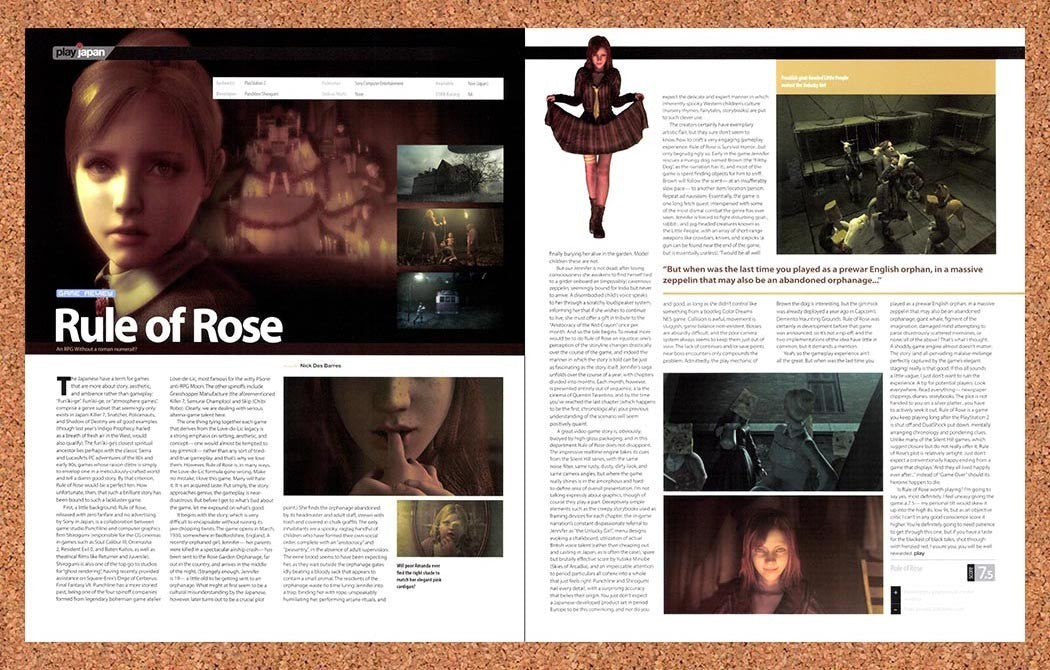 2006 Rule Of Rose PS2 Original Advertisement / Retro Promo v1