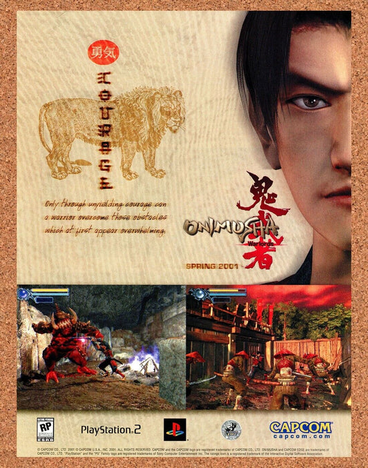 Onimusha PS2 Original 2002 Print Ad Authentic Capcom Video Game Promo