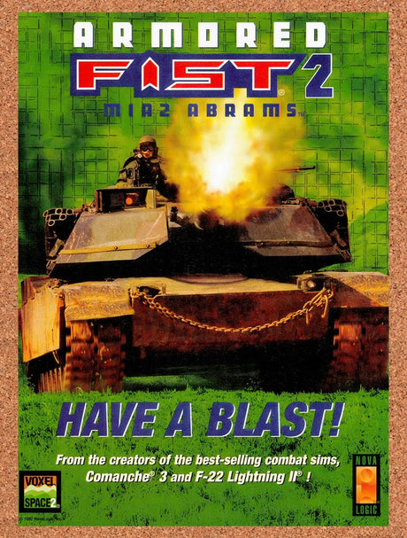 1997 Armored Fist 2 M1A2 Abrams PC Original Advertisement / Retro Promo v2
