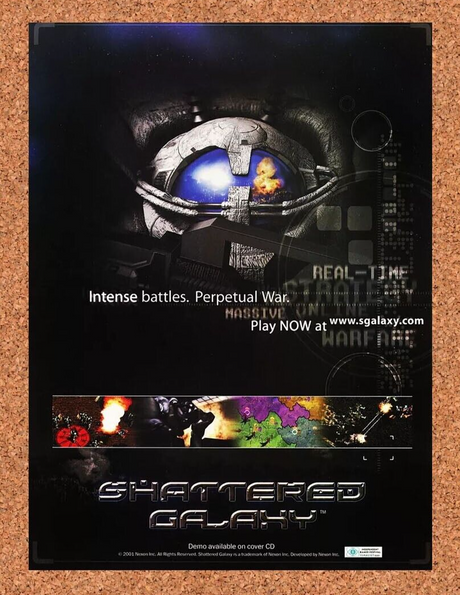Shattered Galaxy PC Original 2003 Ad Authentic Space MMO Video Game Promo
