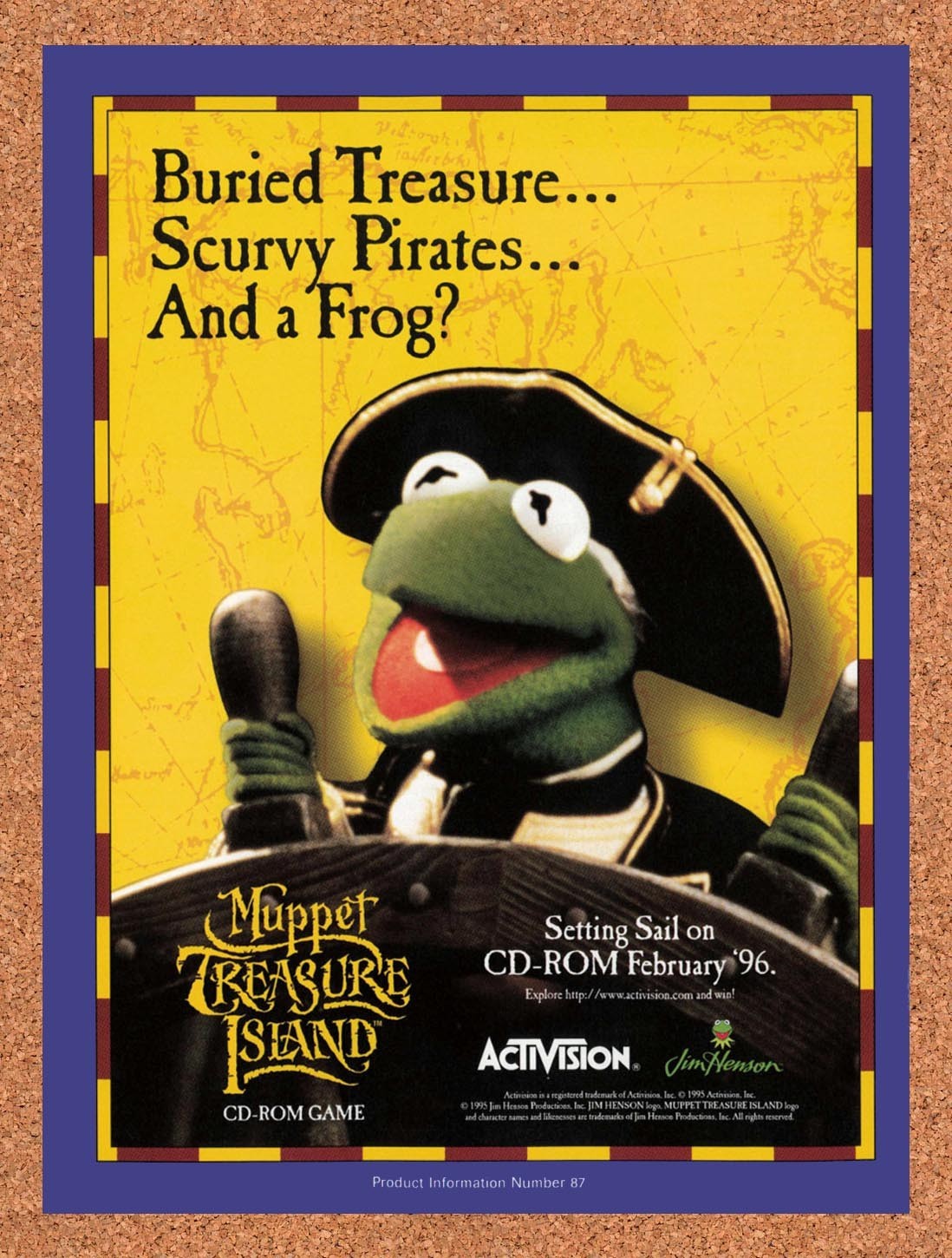 1996 Muppet Treasure Island PC Original Advertisement / Retro Promo v1