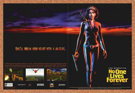 No One Lives Forever PS2 Original 2003 Print Ad Authentic Video Game Art Promo