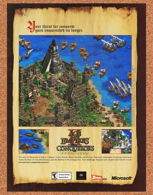 Age Of Empires II Conquerors PC Original 2001 Ad Authentic Video Game Promo