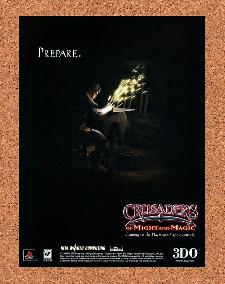 1999 Crusaders Of Might And Magic PS1 Original Advertisement / Retro Promo v1