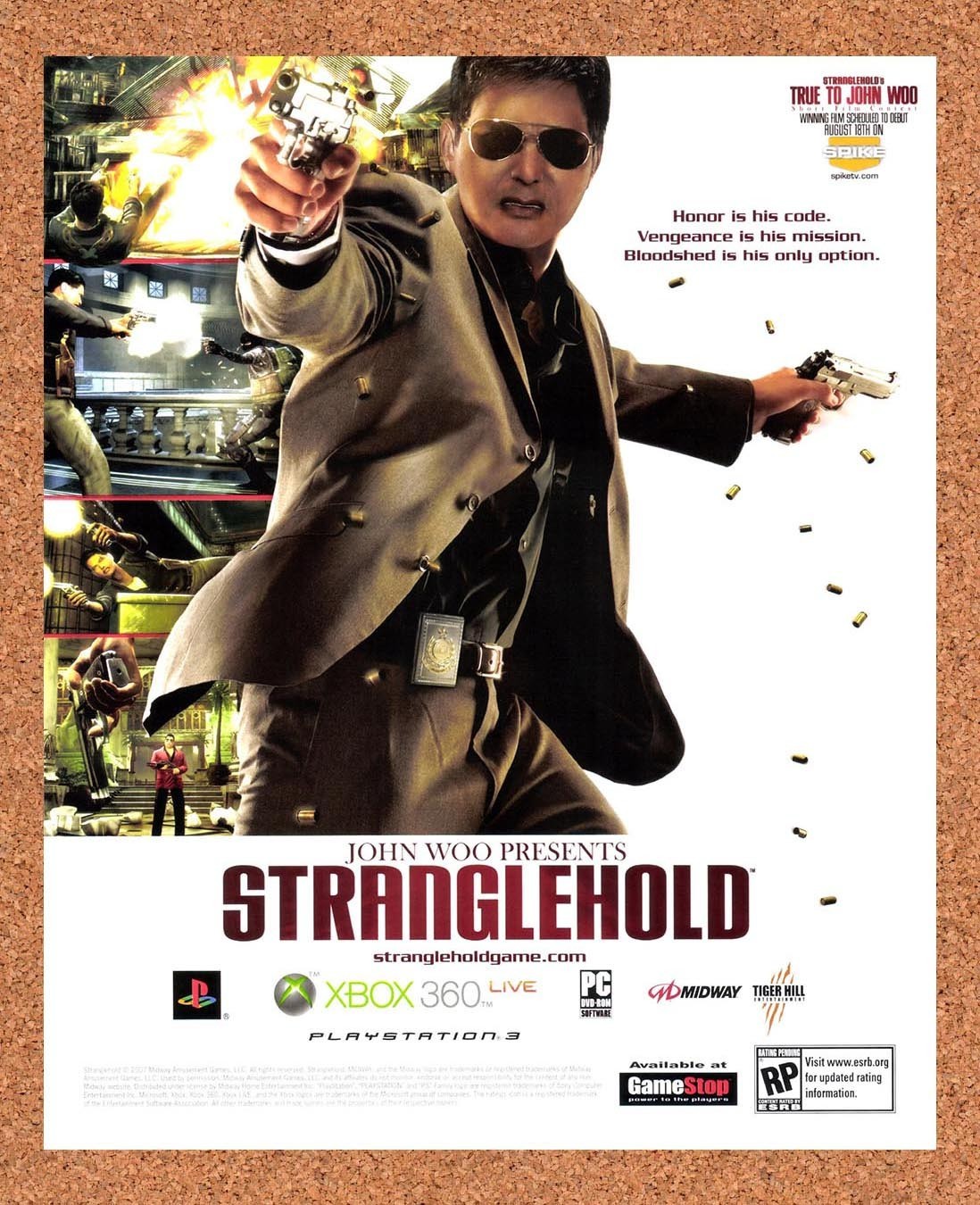 2007 John Woo Presents Stranglehold PS3 Original Advertisement / Retro Promo v1