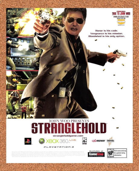 2007 John Woo Presents Stranglehold PS3 Original Advertisement / Retro Promo v1