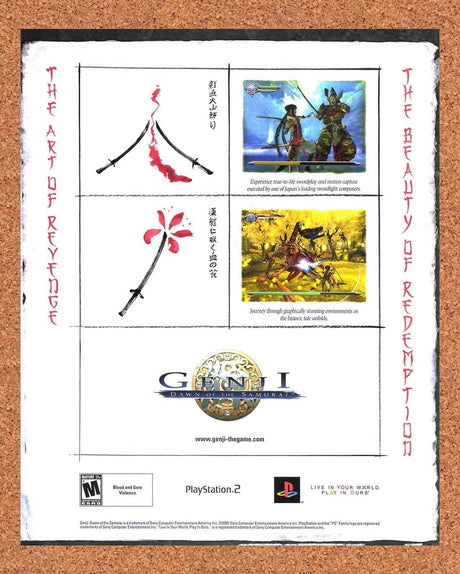 2005 Genji Dawn Of the Samurai PS2 Original Advertisement / Retro Promo v2